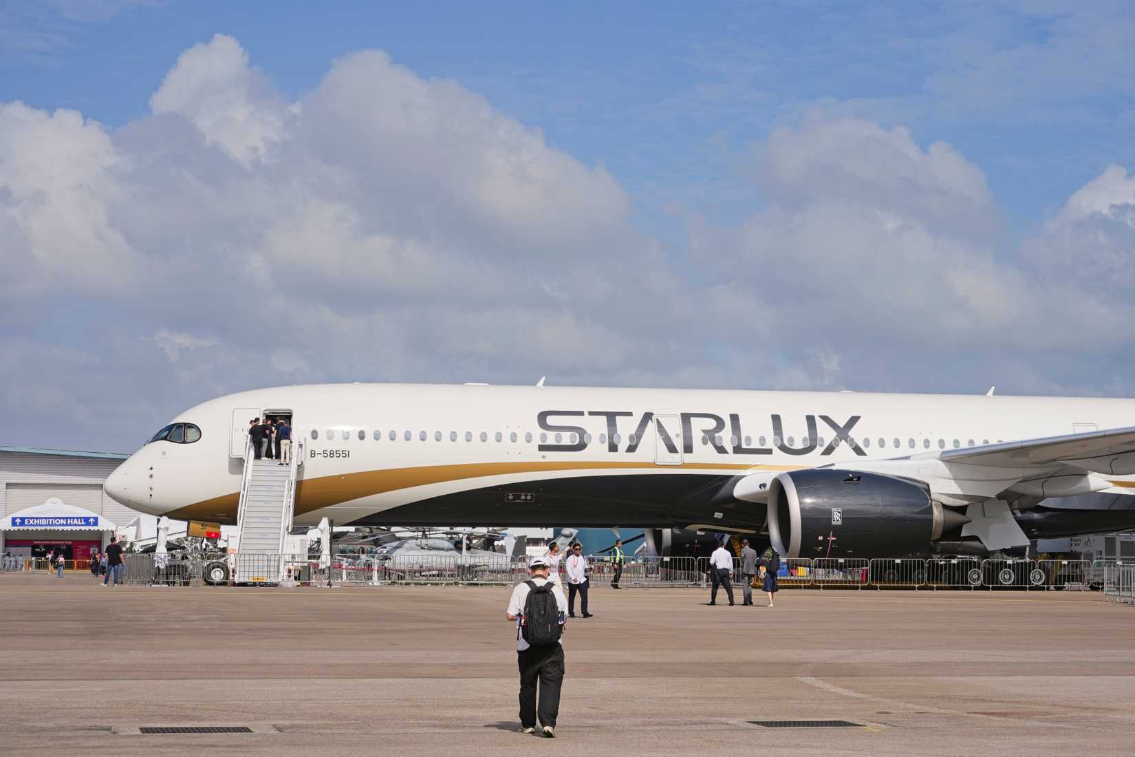Starlux Airbus A350-1000 parked Singapore