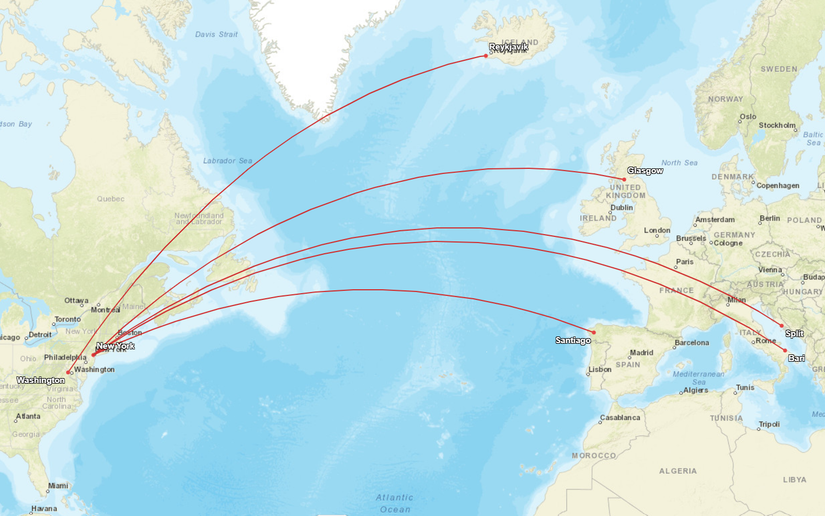 UA New Europe Routes Map