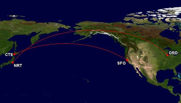 United Airlines new routes to Japan