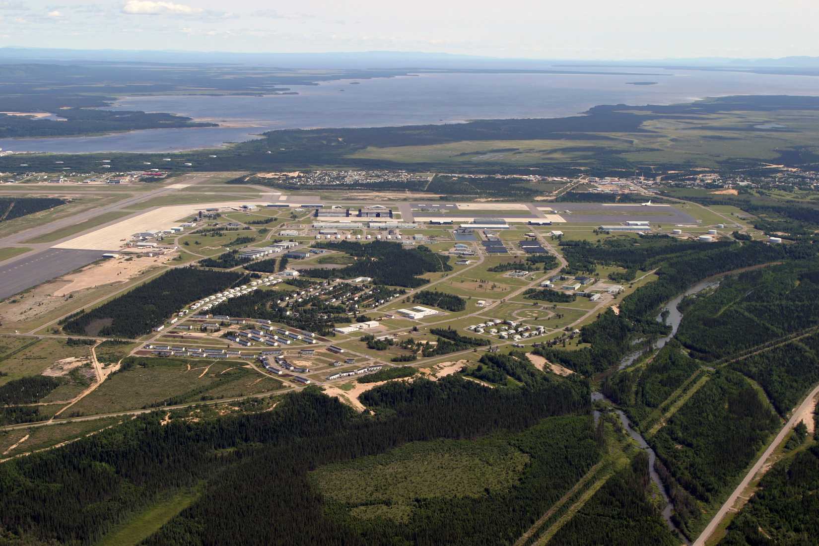 CFB 5 Wing Goose Bay, Labrador  Canadian Forces Base (CFB) Goose Bay, also referred to as 5 Wing Goose Bay or Goose Bay Airport, (IATA: YYR, ICAO: CYYR) is an air force base in eastern Canada, located in the town of Happy Valley-Goose Bay, Labrador.
