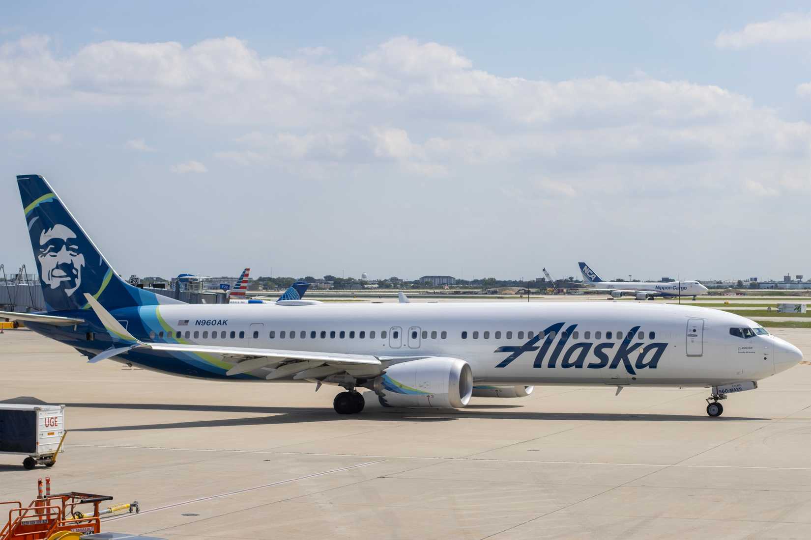 A Boeing 737 Max 9 aircraft operated by Alaska Airlines.