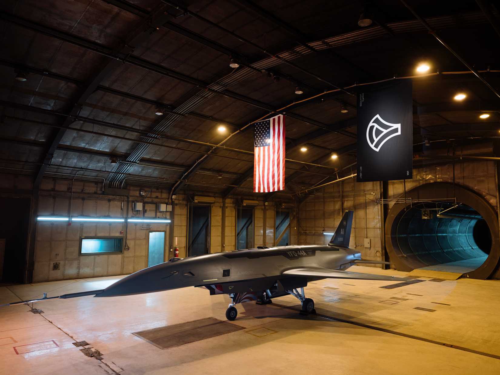 A YFQ-44A production representative test vehicle is staged in a testing chamber at Costa Mesa, Calif.