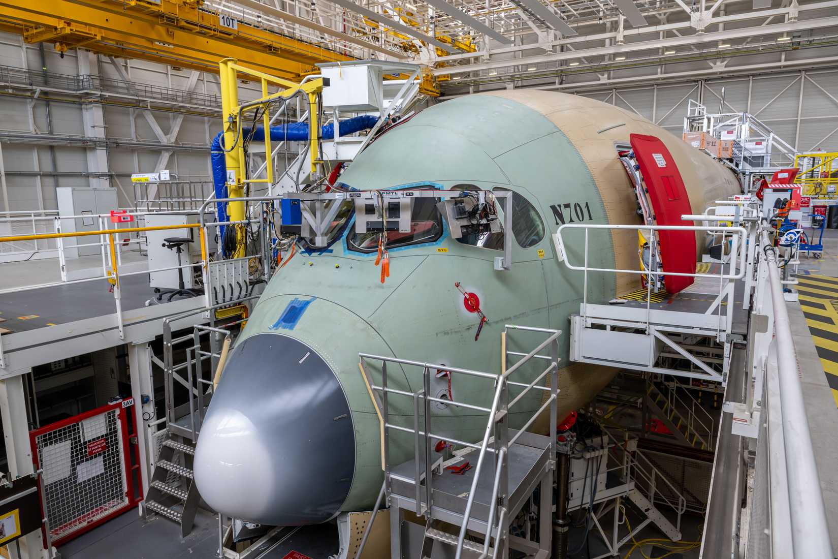 A350F MSN701 in assembly.