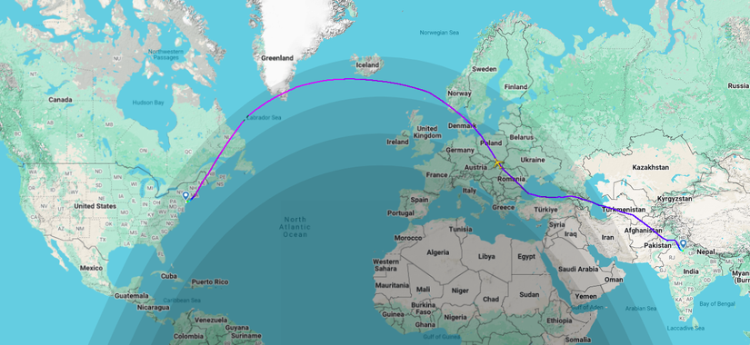 AA DEL JFK Route Map