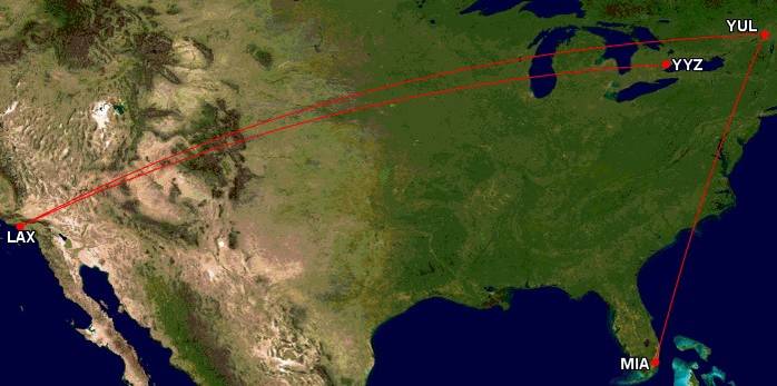 Air Canada USA routes with Airbus A321xlr