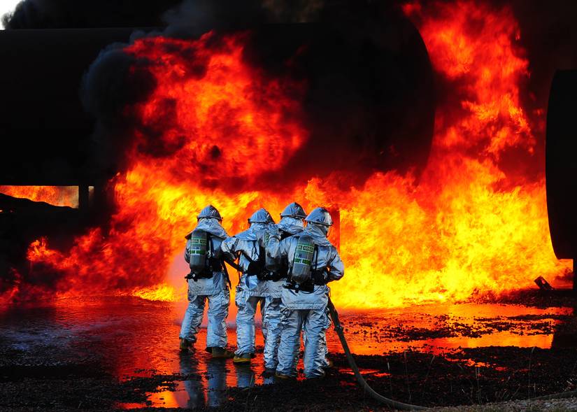 Airport Fire Crew Training Drill