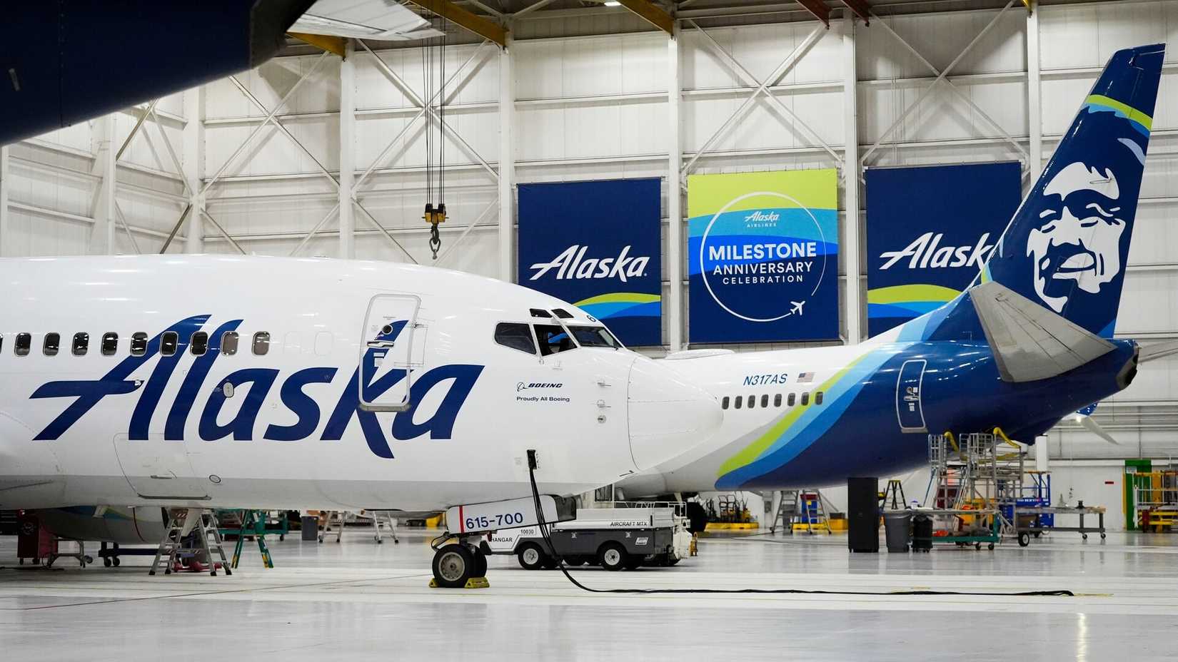 Alaska Airlines Hangar with Boeing 737s