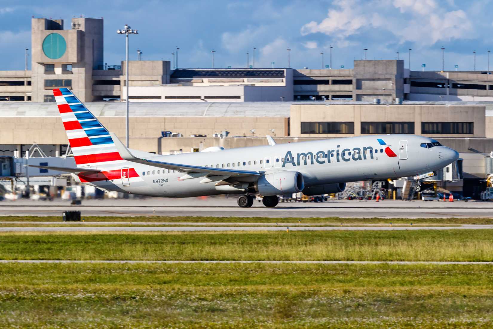 American Airlines Boeing 737-800 airplane at Palm Beach airport (PBI) in the United States.