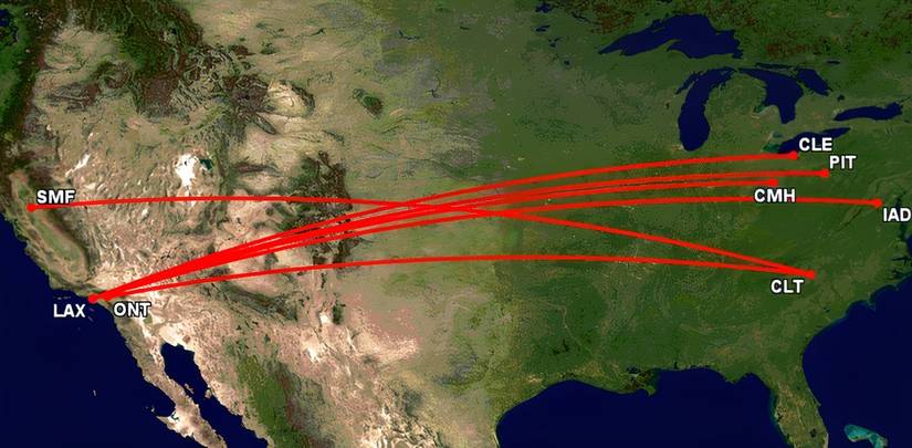 American's six suspended routes