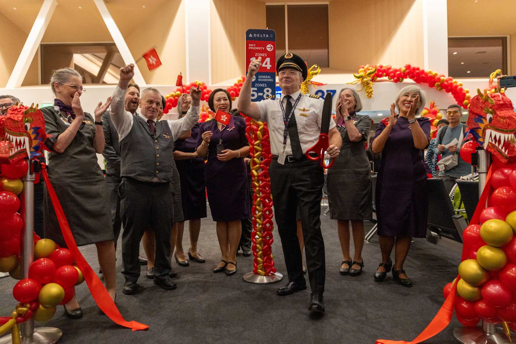 Before customers boarded Delta’s inaugural flight to Hong Kong, they were treated to a preview of the destination itself.