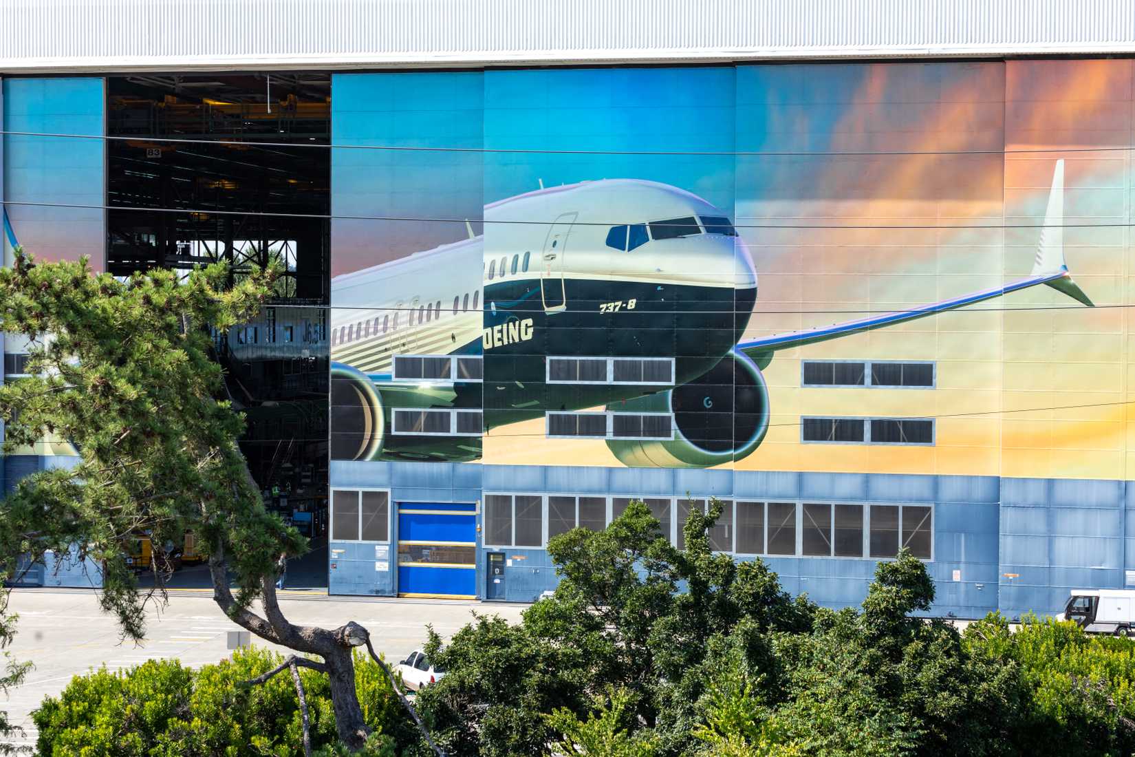 Boeing 737 MAX airliner factory in Renton, home to 737 MAX 8, MAX 9, and MAX 10 production lines
