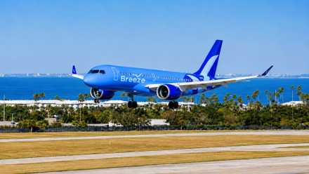 Breeze Airways A220-300 landing at Tampa custom thumbnail