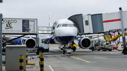 British Airways aircraft at gate at London Heathrow Airport