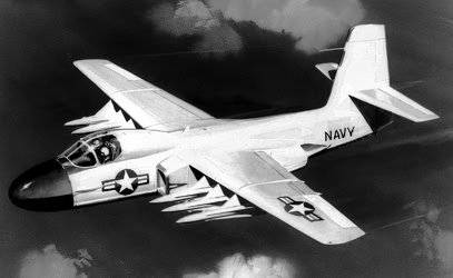 Concept art of the Douglas F6D Missileer loaded with long-range missiles.