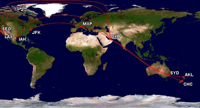 EK Longest A380 routes