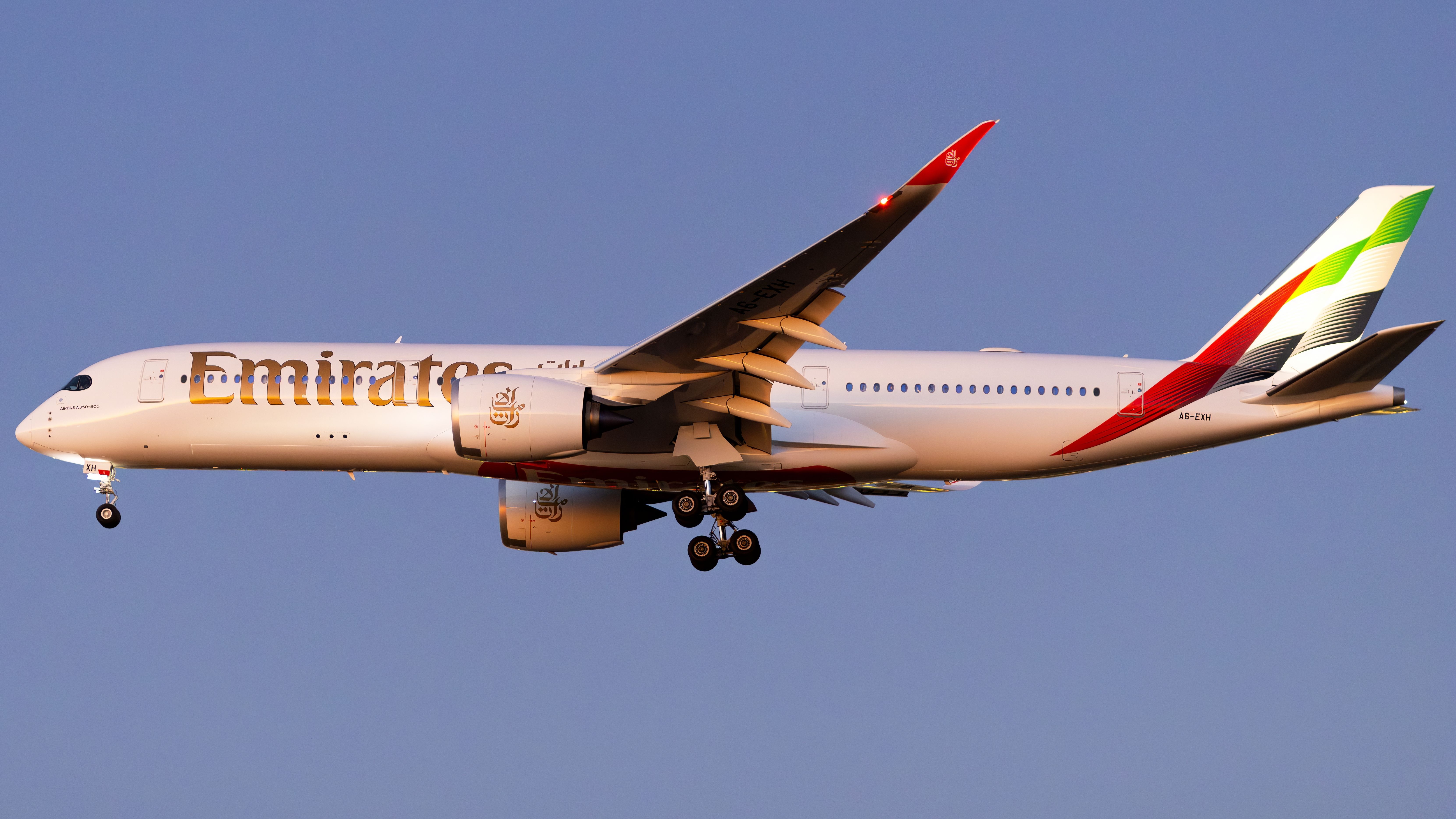Emirates A350 flying