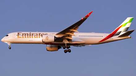 Emirates A350 flying