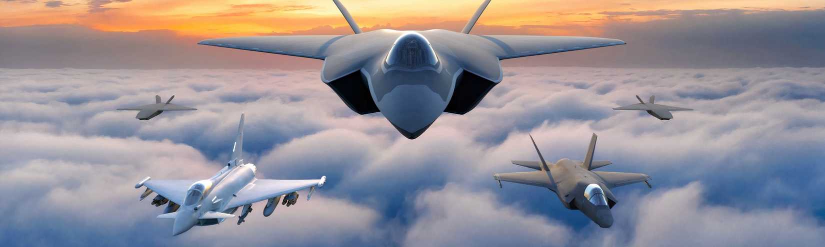 A computer generated rendering of the FCAS fighter