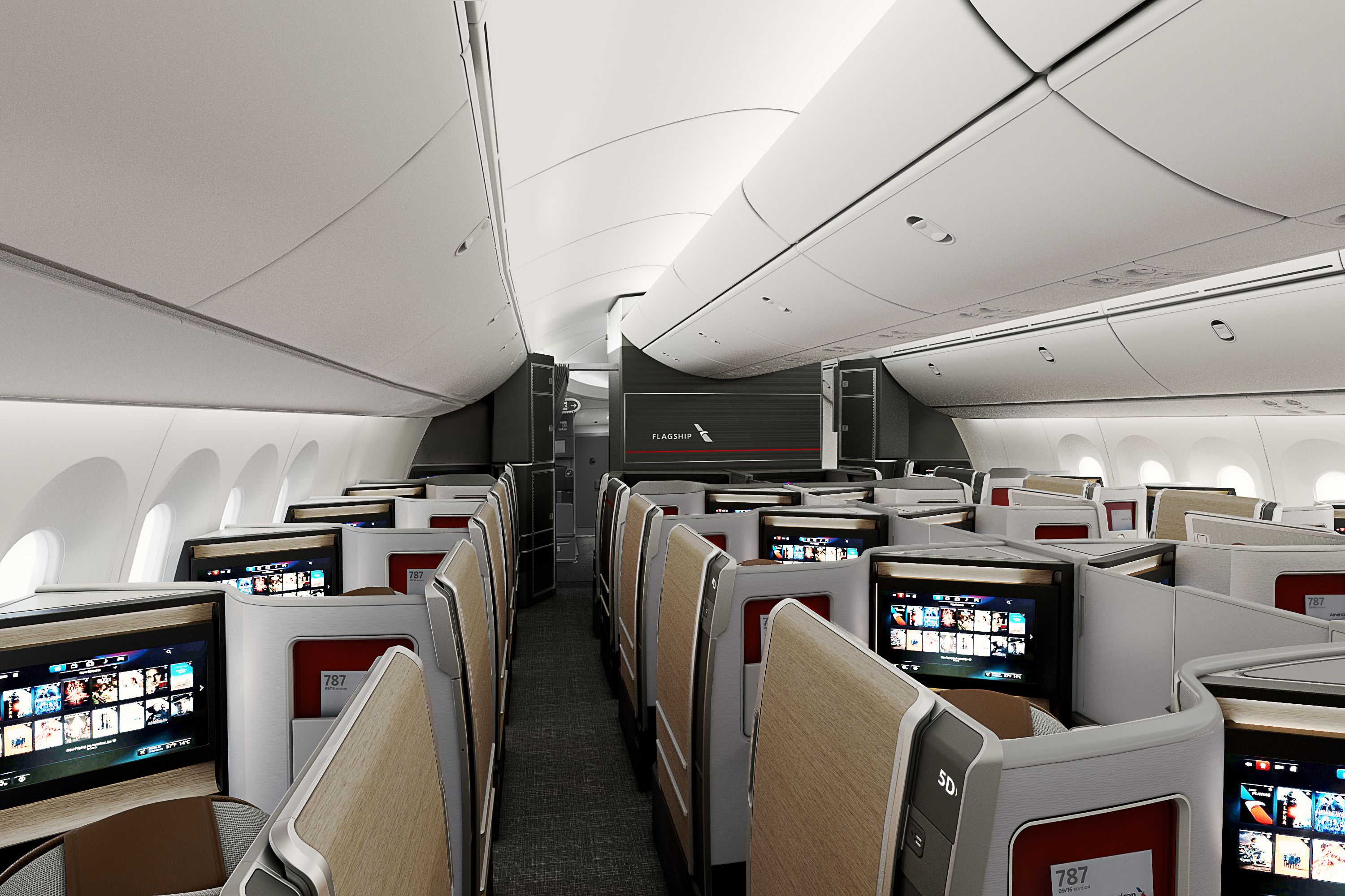 American Airlines Flagship Suite premium cabin seat.