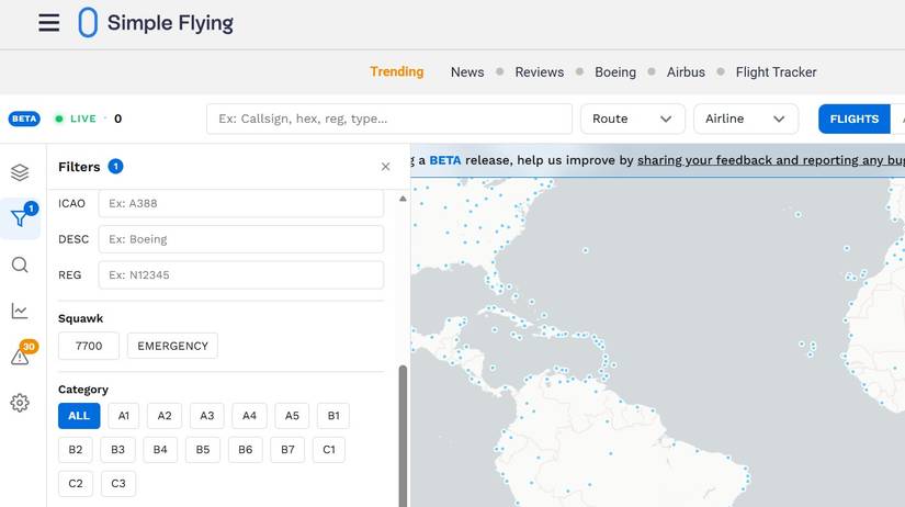 Flight Tracker Squawk Codes
