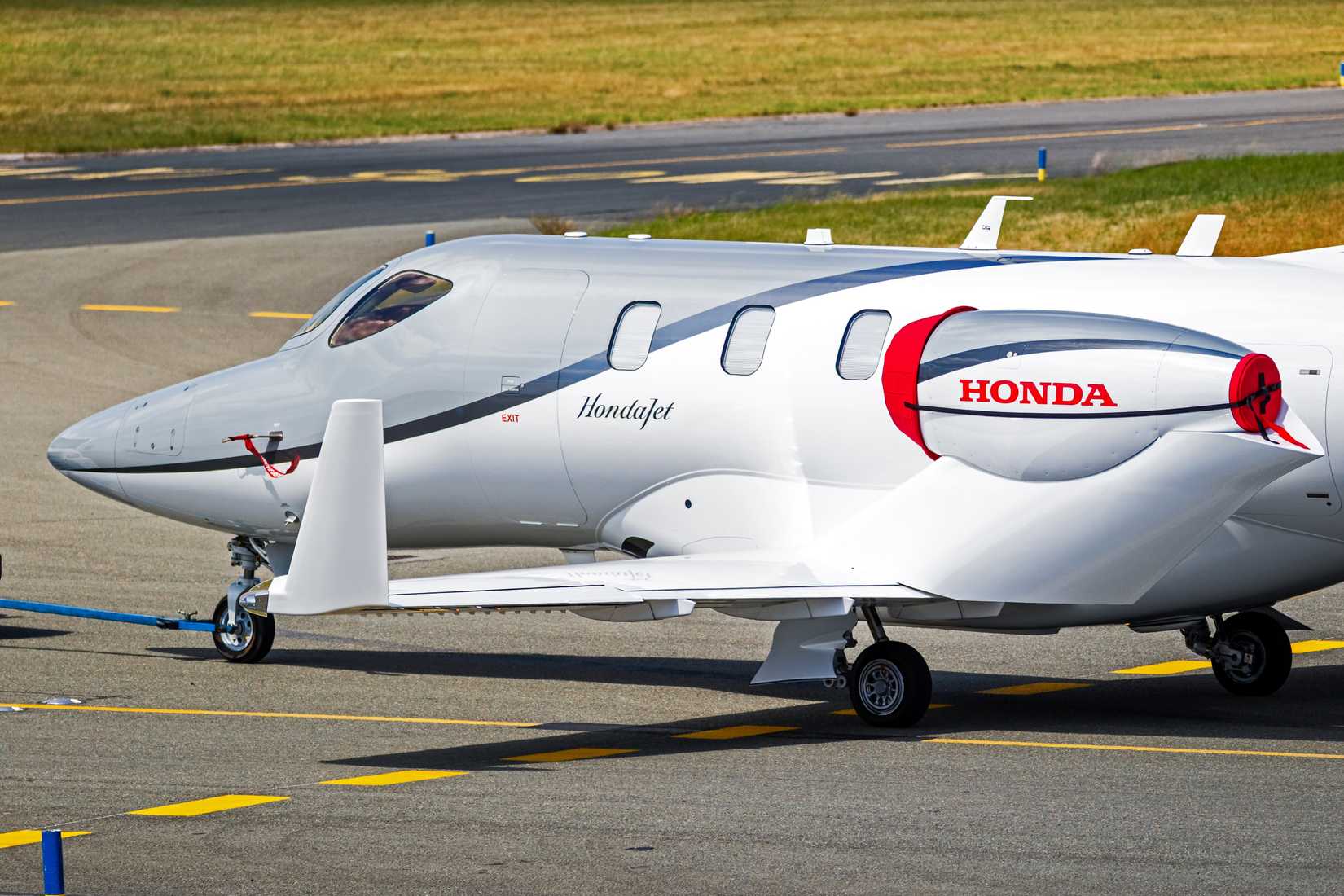 Honda HA-420 HondaJet business jet plane on display at the Paris Air Show. 2017