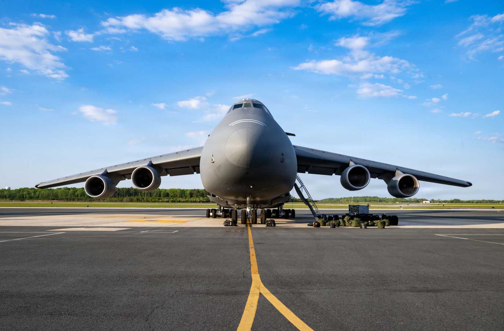ir Force C-5M Super Galaxy assigned to the 436th Airlift Wing under goes a preflight check before departing from Dover Air Force Base, Delaware, April 22, 2026.