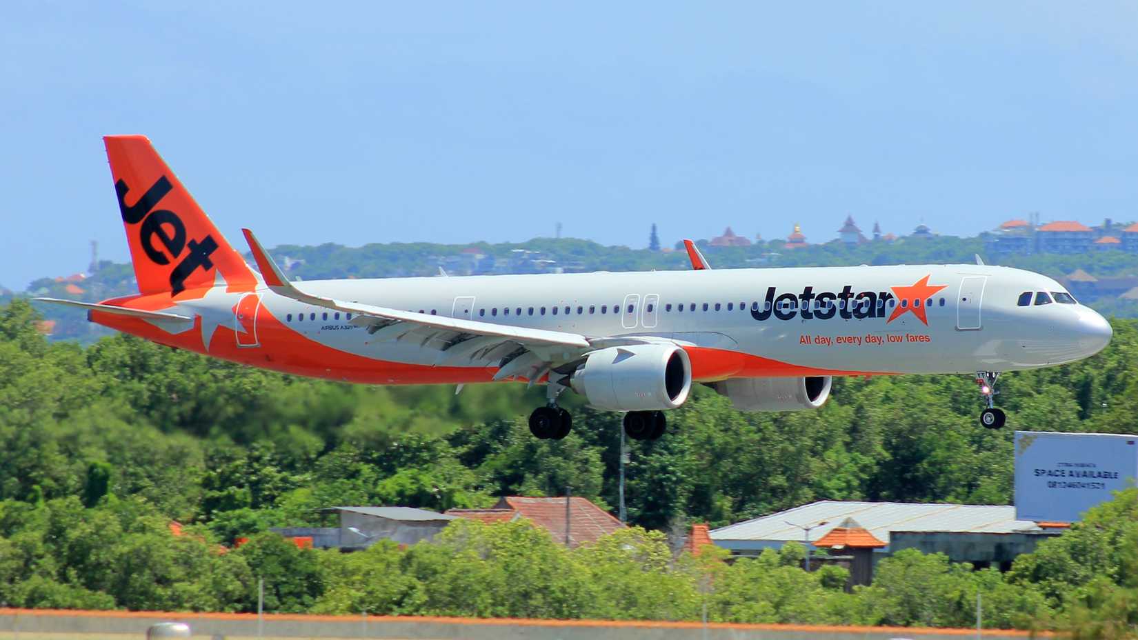 Jetstar Aircraft Airbus A321 at Ngurah Rai International Airport.