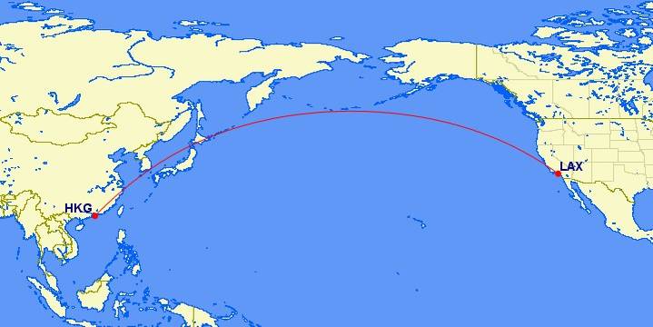 map LAX-HKG map