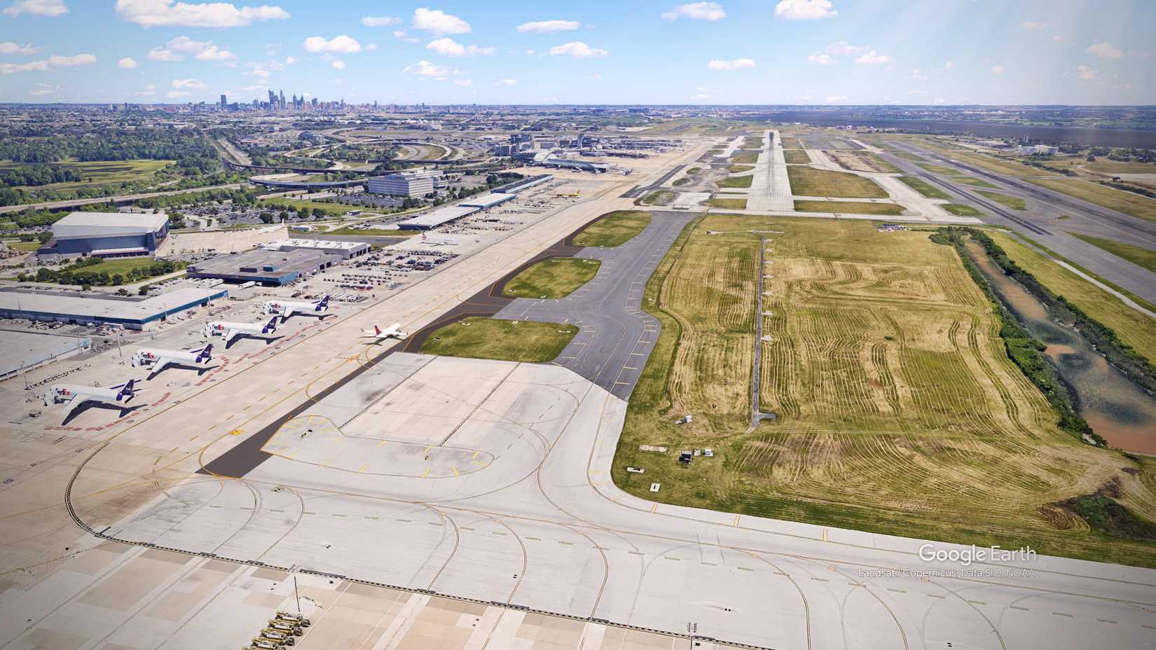 Philadelphia Airport taxiway and runway improvements.