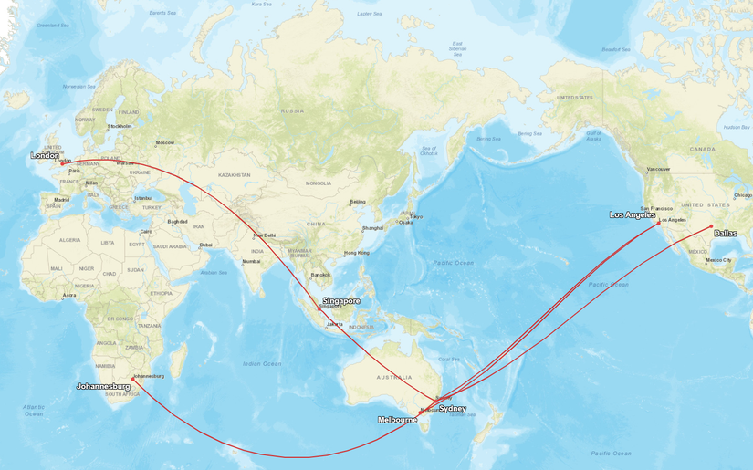 Qantas A380 Routes