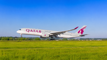 Qatar Airways Airbus A350-900 taking off