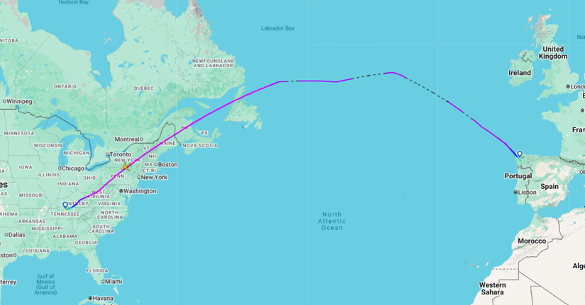 flightradar24 iberia nashville map