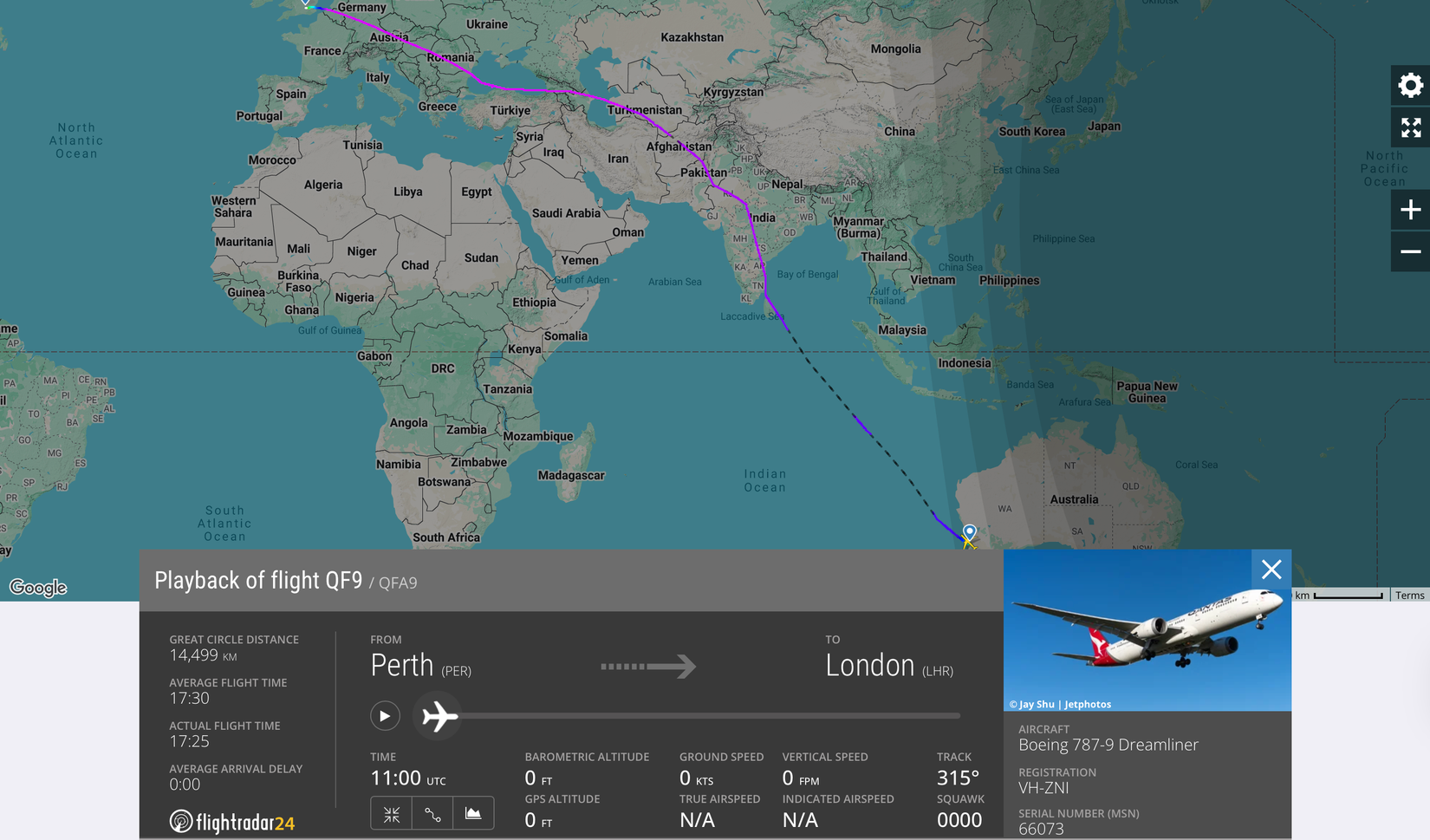 Qantas Boeing 787-9 QF9