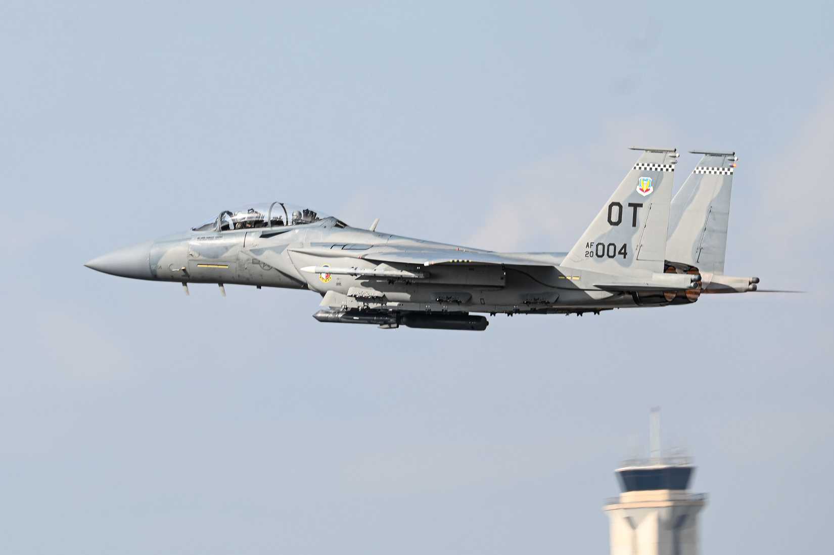 Secretary of the Air Force Troy Meink takes flight in an F-15EX Eagle II at Eglin Air Force Base, Florida, Nov. 21, 2025.