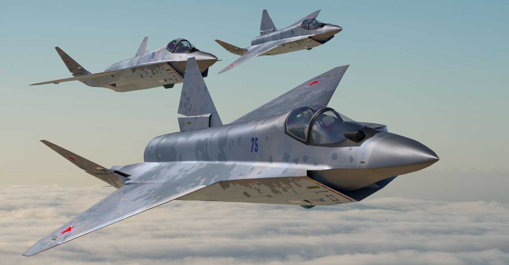 Sukhoi Su-75 Checkmate-3D Illustration