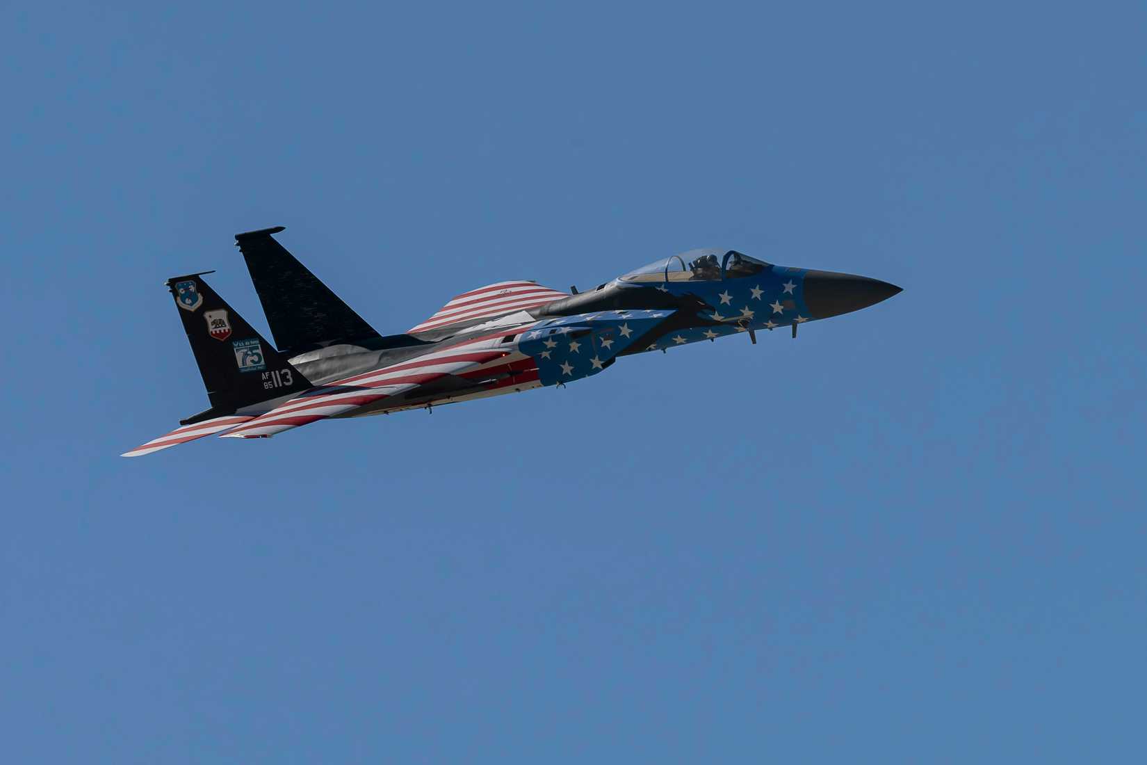 USAF F-15 Fighters Jet Flying Low Level on the Sidewinder-D low-level path, Lone Pine, CA