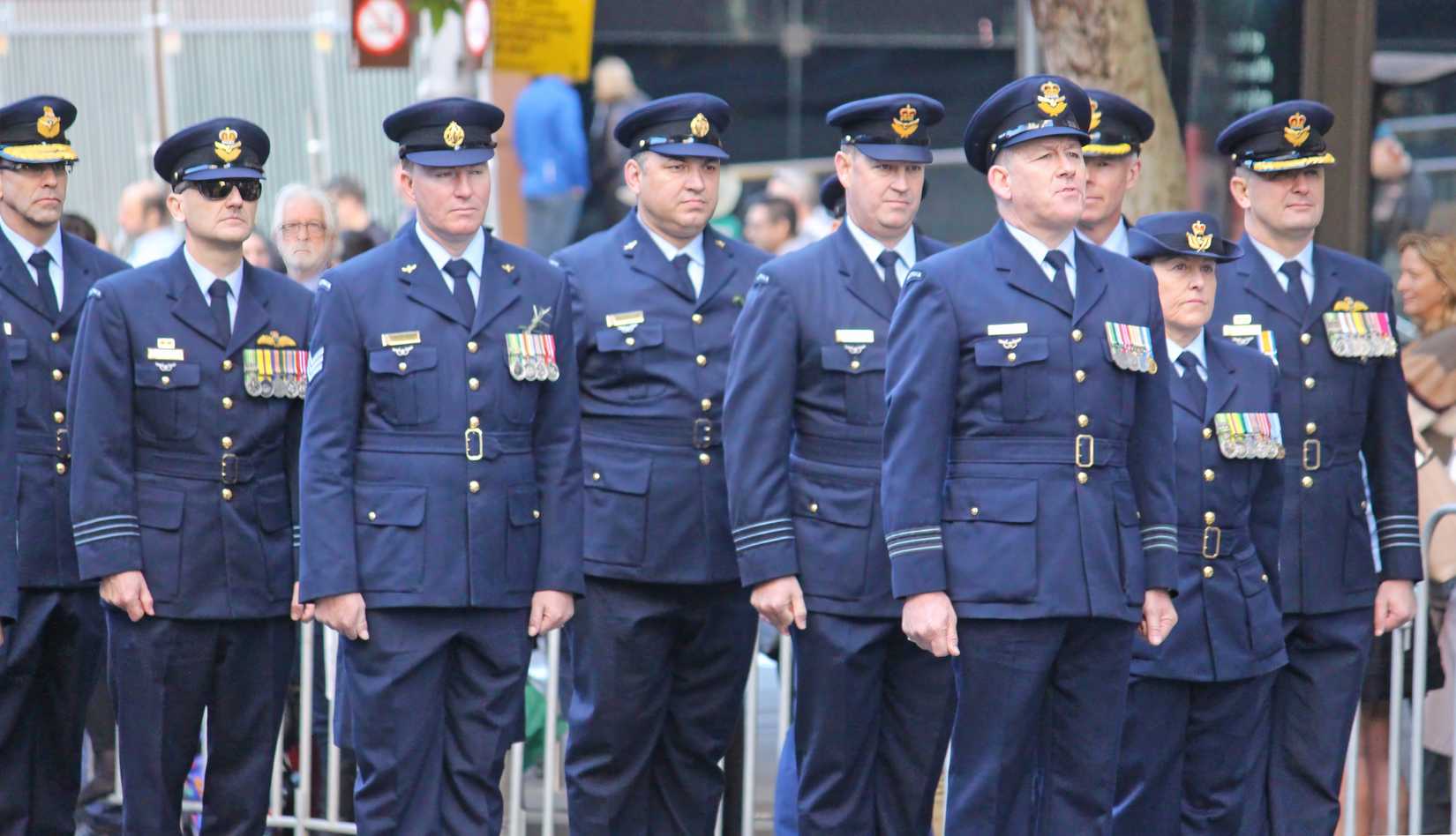 Sydney, NSW Australia - April 25 2021: Anzac Day March. Royal Australian Air Force Marching