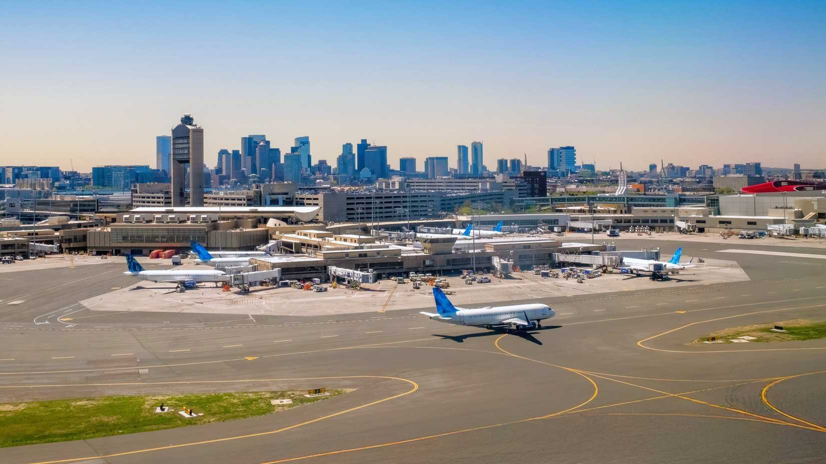 Overhead shot of Boston Logan International Airport