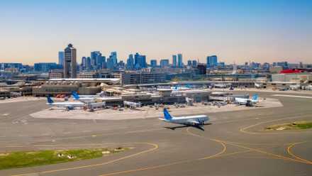 Overhead shot of Boston Logan International Airport
