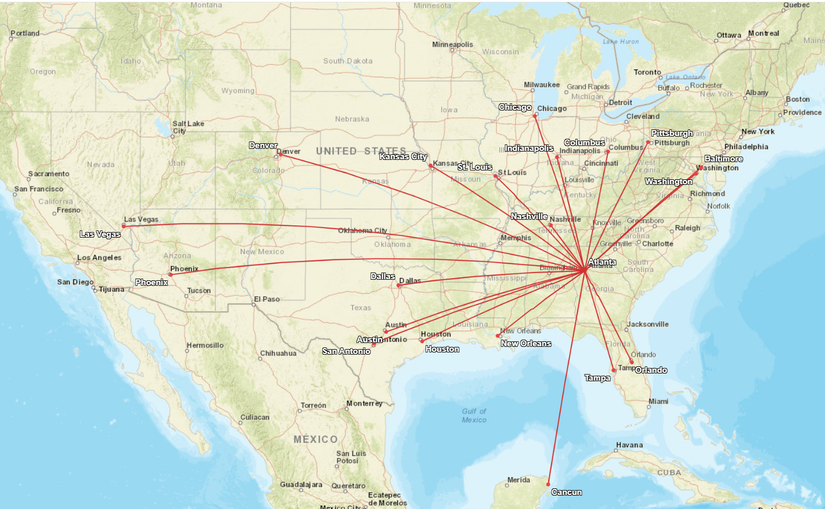 Southwest Current Atlanta Routes