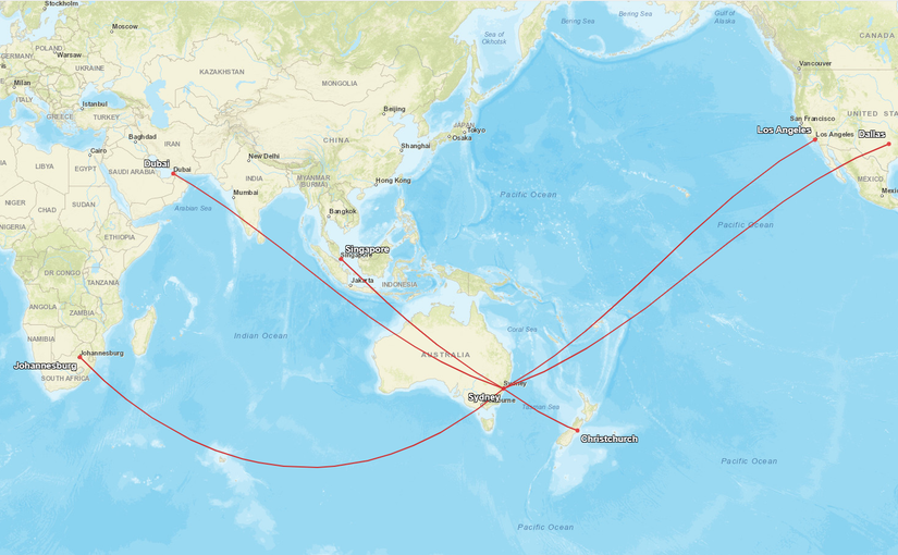 Sydney A380 Routes