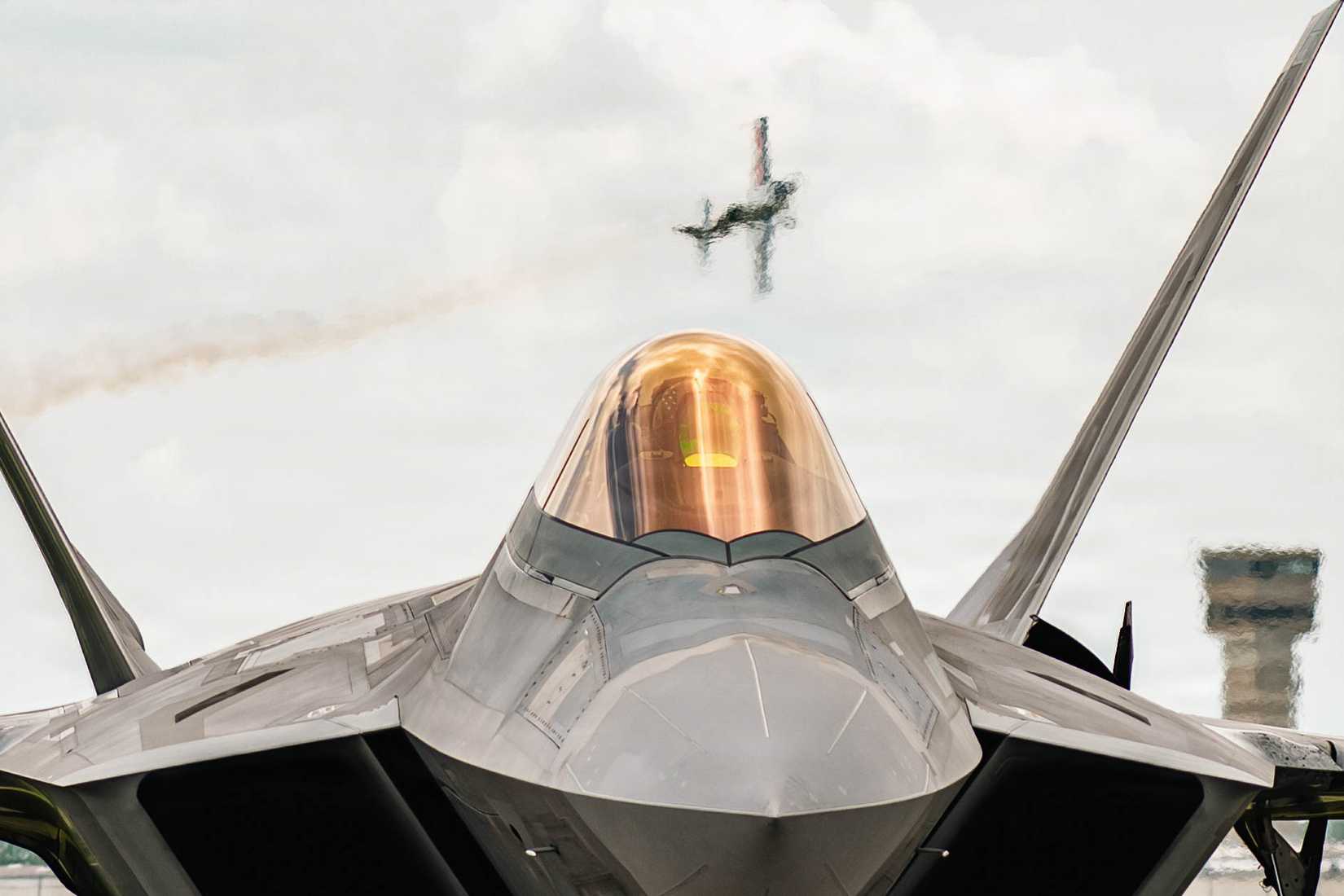The F-22 Raptor Aerial Demonstration Team conducts pre-flight checks during the Dayton Airshow in Vandalia, Ohio, June 14, 2026. 