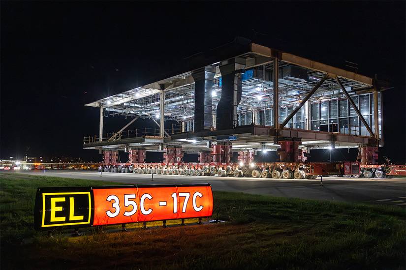 The pier expansion is made up of six modular structures that were partially built away from the terminal area to reduce operational impact.