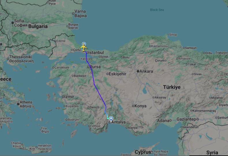 Turkish Airlines TC-LKD operating TK2340 on June 11, 2026.