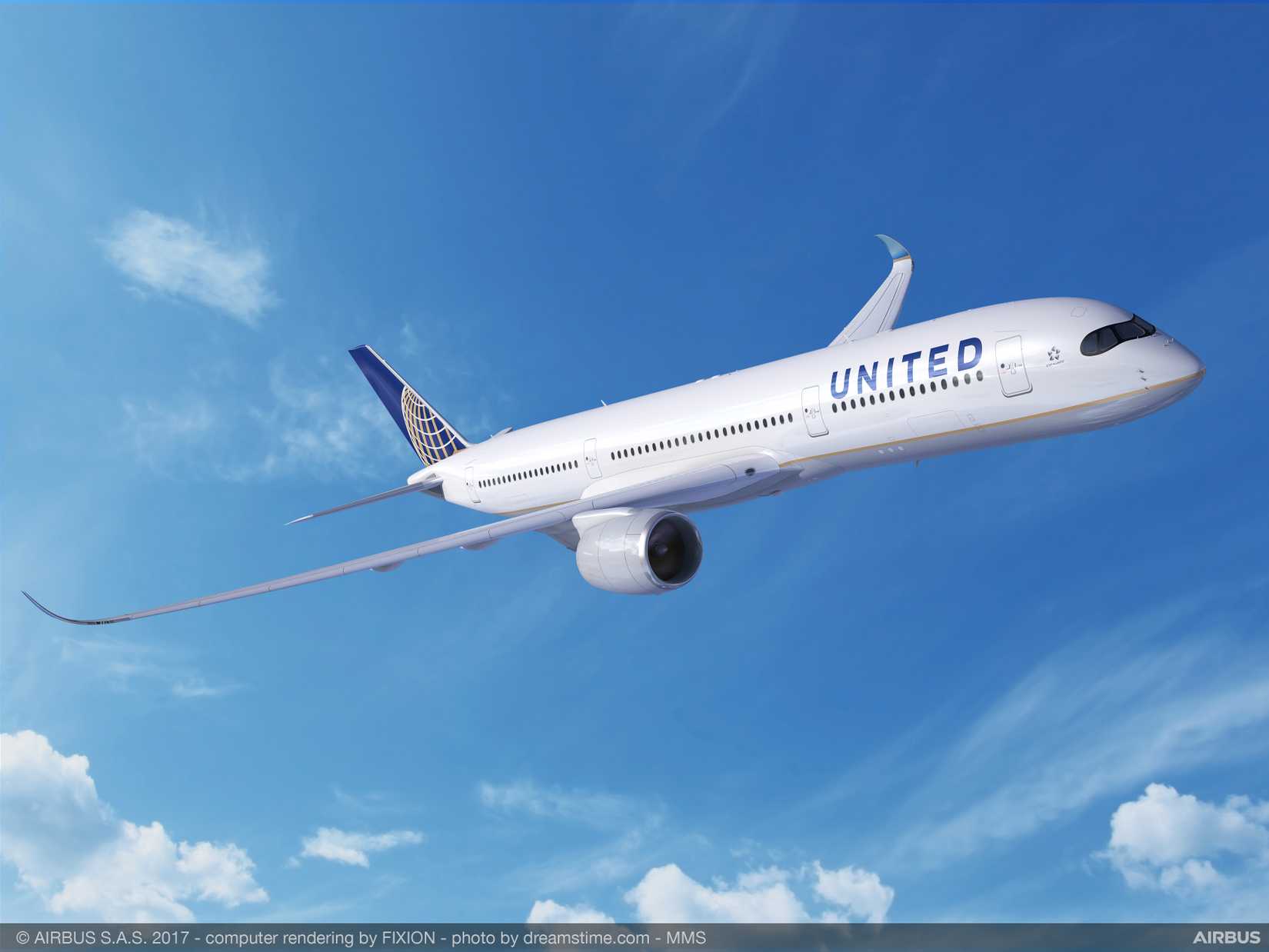 A350 in United livery render