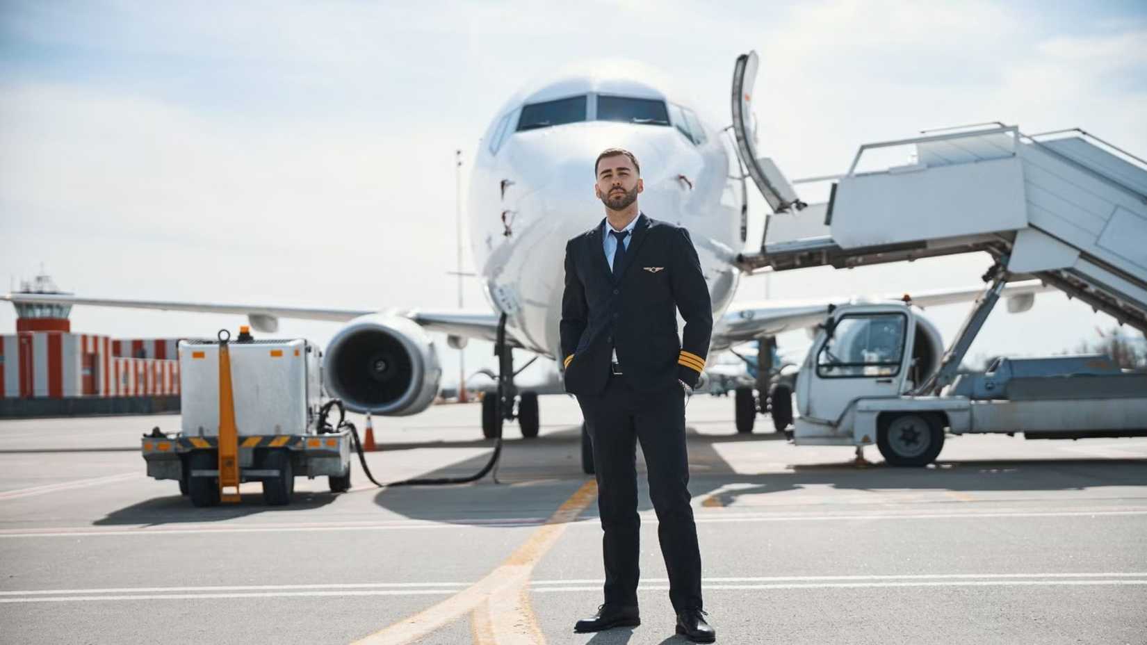 A pilot standing in front of an aircraft