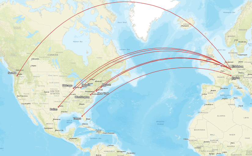 US A340 Routes
