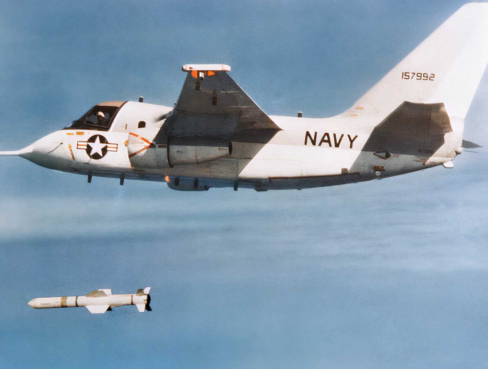 Photo of an S-3 Viking firing a misisle.