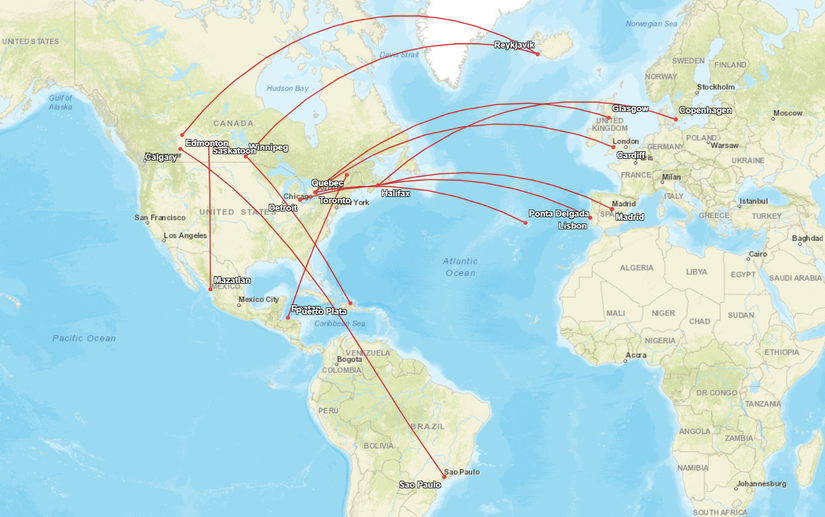 WestJet New International Routes