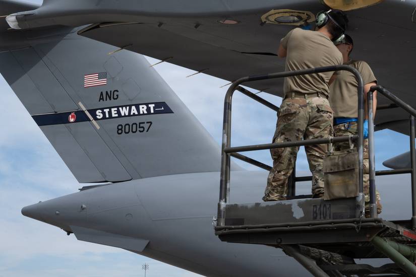 %0AX%0A105th Maintenance Squadron%0AAirmen with the 105th Aircraft Maintenance Squadron work on a C-17 Globemaster III wing at Stewart Air National Guard Base, New York, July 10, 2026